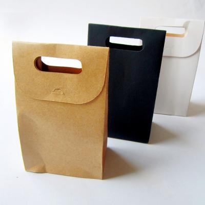 China Recyclable Custom Kraft Paper Carrier Bag Logo With Die Cut Handle for sale