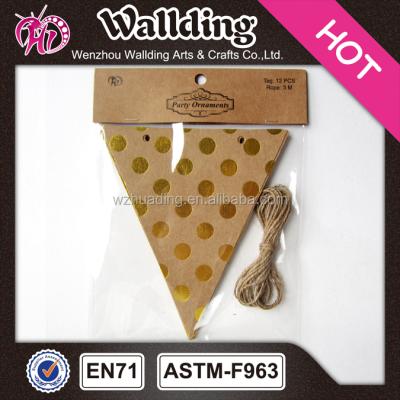 China Kraft Paper Hanging Flag For Party Decoration for sale