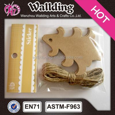 China Europe Kraft Paper Christmas Tree Shape Craft Tag , Hemp Rope Include for sale