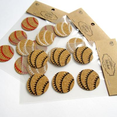 China Decorative 3D Sticker Shape Custom Cork Die Cut Stickers for sale