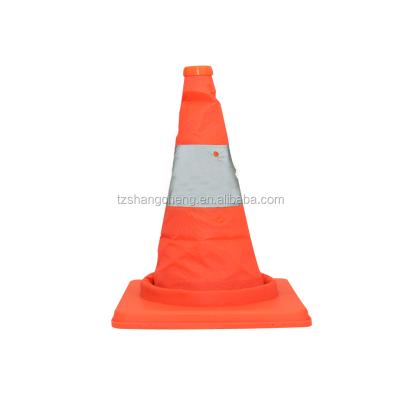 China High Quality Roadway Safety 450mm Orange Safety Guiding Collapsible Traffic Cones for sale