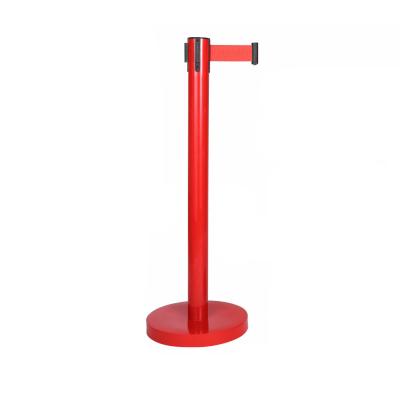 China Multi-application Crowd Control Bracket Europe PVC Separating Posts Barrier Crowd Control Black Bracket Pole With Retractable Belt for sale