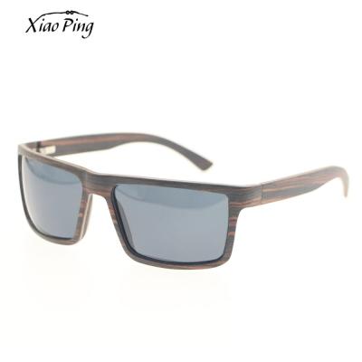 China Fashion sunglasses 2020 NEW ARRIVALS wooden black veneer sandal sunglasses with gray polarized lens for sale