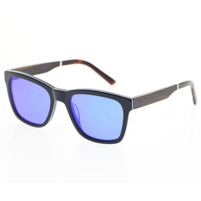 China Fashion Sunglasses Shape Logo Blue Lens Glasses Custom Acetate Polarized Wooden Sunglasses for sale