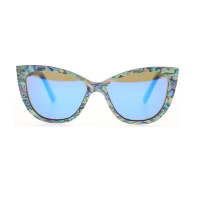 China Fashion Sunglasses No MOQ Custom Logo Multi Shell Sunglasses With Cat Eye Polarized Blue Lens Women Sunglasses for sale