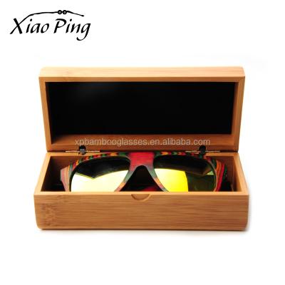 China Glass Storage Square Glass Sunglasses Bamboo Wooden Case for sale