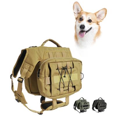 China Custom Large Dog Reflective Adjustable Breathable Pet Harness Wholesale Tactical Nylon Vest Harness With Big Pocket for sale