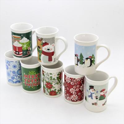 China Factory Supply Christmas Gift Supplies Wholesale Gift Wrapped Coffee Mugs Stocked Ceramic Mug Christmas for sale