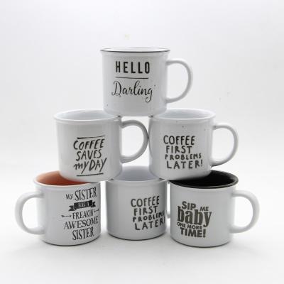 China China 2021 New Products Wholesale Model Customization 13OZ Enamel Stocked Ceramic Coffee Mug for sale