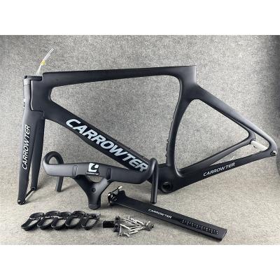 China Road Bikes T1000 UD Silver Logo Black CARROWTER CS5 Carbon Road Bike Frames Disc Brake Bicycle Frameset Handlebar Stem 41 54 54 56 58cm for sale