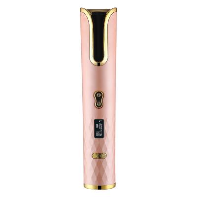 China New Safety LCD Display Curling Iron Mini Rechargeable Wireless Smart Automatic Hair Curler Amazon Ceramic Cordless Hair Curler for sale