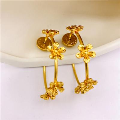 China Oscarelarenta TRENDY Fashion Flower Earrings S925 Needle Vintage Simple Silver Earrings for sale