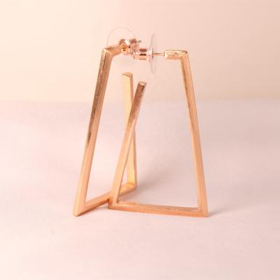 China Office/Career Exaggerated Temperament Swept Geometric Trapezoid Stud Earrings Jewelry Frosted Dangle Women 3 Colors for sale