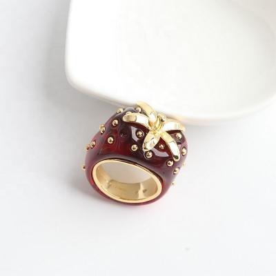 China Daily series of European and American FASHIONABLE accessories KS beautiful resin strawberry fruit ring for sale