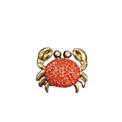 China Fashion Diamond-Encrusted Animal Ring Filled With Cute Crab Ring Red Diamond for sale