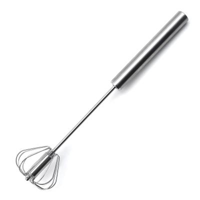 China Viable Kitchen Mixer Stainless Steel Mixer Egg Beater Manual Cooking Semi-automatic Push Turning Wihsk for sale