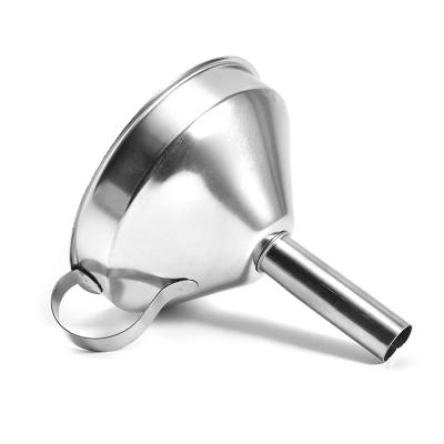 China Long Sustainable Stainless Steel Tube Direct Mini Household Integrated Funnel Wine Funnel for sale