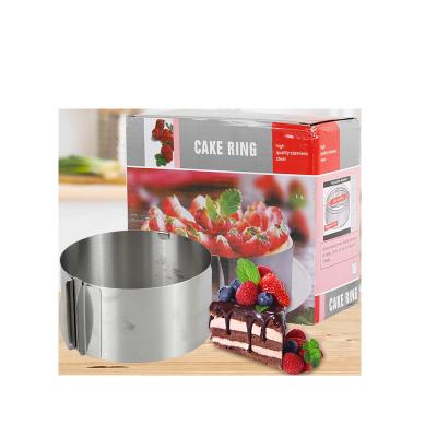 China Amazon Success Sustainable Stainless Steel Baking Tools Adjust Telescopic Cake Mold Bake Kitchen Accessories for sale