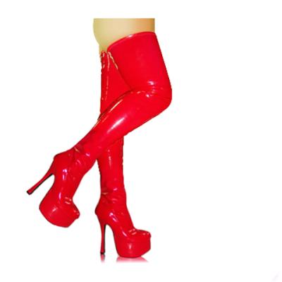 China Anti-slippery red sexy high heel ladies women shoes waterproof units with crotch ladies boots for sale