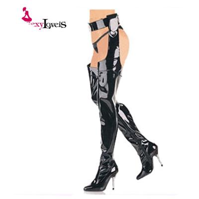 China Plus Size Anti-slippery Long Boots Club Exotic Women's Crotchless Crotch Belt Night Stand Stripper Pole Dance Platform Boots Women Sexy Boots for sale