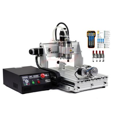 China Building Material Shops Water Cooled 4030 Axis 800W 1500W Mini Lathe 4 CNC Milling Machine Engraver CNC Router Machine 4axis 3040 PCB CNC Milling Machine axi metal for sale