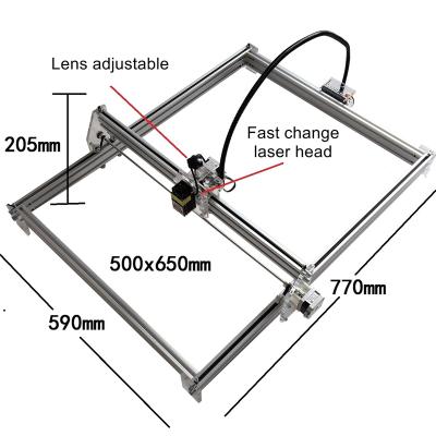 China Laser Engraving 50*65cm 2Axis Mini CNC Laser Engraving Machine 500/2500/5500MW DC 12V DIY Mini Engraver Desktop Wood Router /Cutter/Printer for sale