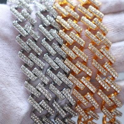 China Hip Hop 19mm Miami Iced Out Cuban Link Chain Cuban Link MOQ 1PCS Necklace for sale