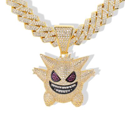 China Cute Hiphop Elf Hiphop Zircon Hip Hop Pet Pendant Necklace for sale