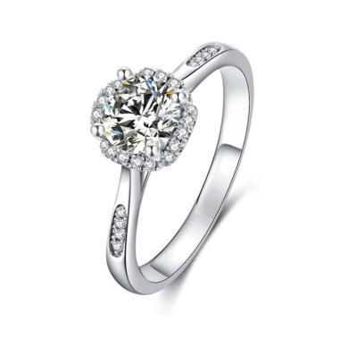 China Mozambain Romantic Diamond Ring Luxury Exquisite Silver 925 Carat Silver Ring 1 Refers To Four-claw Digit for sale