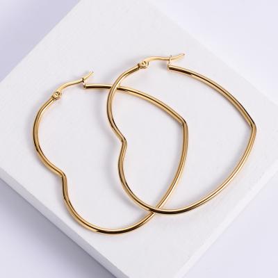 China Hyperbola 18K Gold Color Preserving Stainless Steel Earrings Exaggerated Big Geometry Earrings for sale