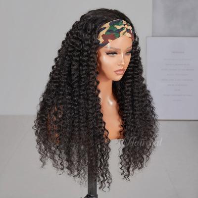 China Wholesale Brazilian Body Wave Virgin Wig 150% Density For Black Women Afro Curly Hair Band Wig for sale