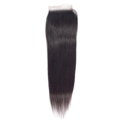 China Weiqi Straight Hair Lace Closure 2x6 13x6 Lace Up Closure 4x4 5x5 13x4 Full Size Straight Lace Closure Body With Baby Hair for sale