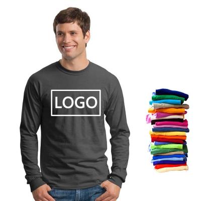 China Custom Made High Quality Anti-Wrinkle Long Sleeve 100% Cotton T Shirt For Custom Logo Men T-shirt for sale