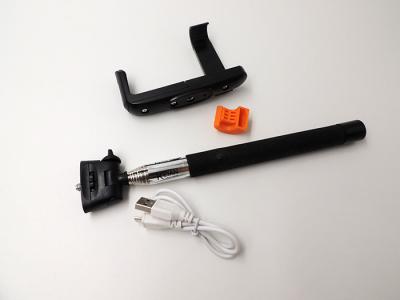 China Black selfie stick for Android phone , selfie rod with bluetooth wireless remote for sale