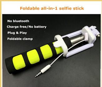 China 80CM Selfie Hand-Monopod, Stock ABS Fodable Selfie mit Kabel zu verkaufen