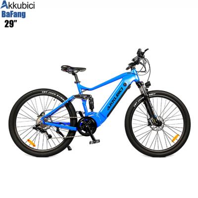 China Aluminum alloy Akkubici bafang mid motor electric bicycle 500W e suspension Eu warehouse adults full 500w two wheels for sale