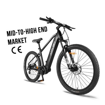 China Akkubici bafang full suspension aluminum alloy full mid drive 250w mtb mountain bike men ebike high quality for sale