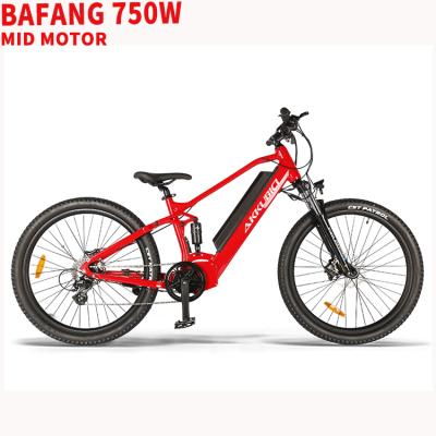 China Aluminum alloy Akkubici bafang 750w mid drive full suspension electric bike Eu USA warehouse for sale