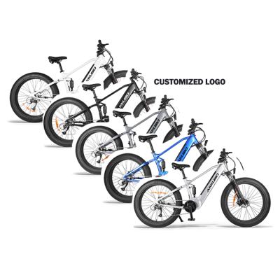 China Akkubici ebike aluminum alloy double suspension e bike 26 er fat ebikes 1000w 48v bafang mid drive motor electric mountainbike eletric bike for sale