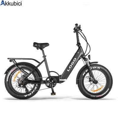 China Akkubici manufacturer aluminum alloy 20 inch folding fat tire ebike bafang 250w step by e bike 2021 electric bicycle for sale