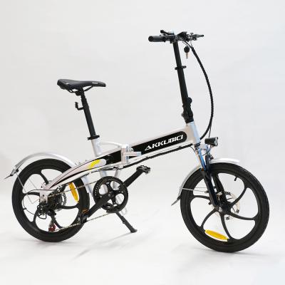 China Akkubici 250w mid motor aluminum alloy bicicletta elettrica pieghevole 20inch folding electric folding e bike for sale