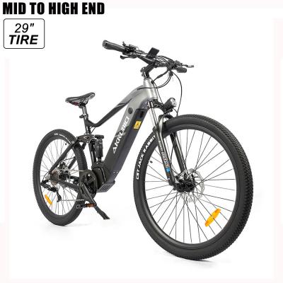 China Akkubici 48v mtb ebike aluminum alloy 29 inch tire bafang mid motor mountain bike 29 heu big wheel electric bicycle for sale