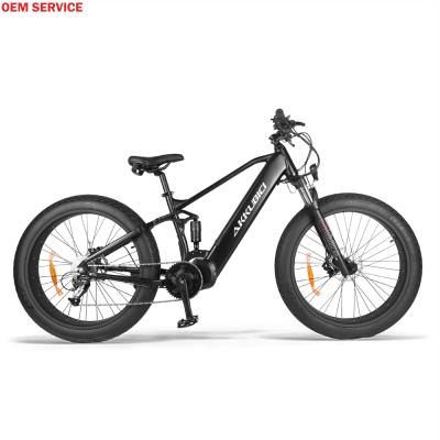 China Akkubici 48v 1000w bafang mid drive high end fat wheel ebike aluminum alloy electric bicycle 26inch for men for sale