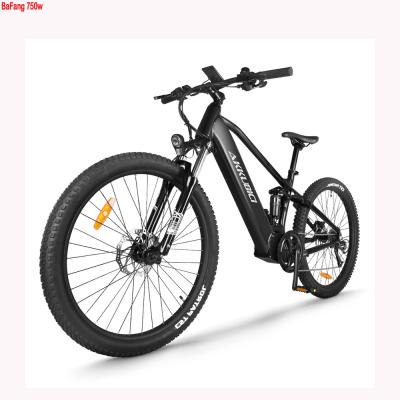 China Aluminum alloy Akkubici 27.5 inch motor e-bike mountain e-bike 750w e-bike mid drive full suspension electric bicycle for sale