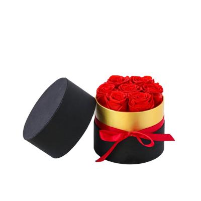 China Real Touch 2021 Best Selling Nature Forever Flowers Hug Bucket Preserved Rose Wedding Decoration for sale