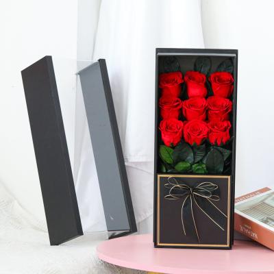 China Romantic Real Preserved Rose 2021 Popular Preserved Roses Gift Box Decorative Flowers For Gift Valentine Decoration Wedding for sale