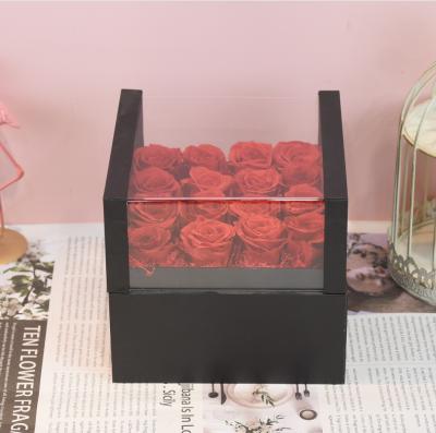 China Real Rose Hot Sale Gift Box Ring Gift Box Valentines Mother's Day Gift Romantic Preserved Necklace Preserved Red Rose Flower for sale