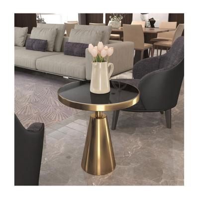 China Modern Luxury Gold Round Marble Table Tops Center Coffee Table Living Room Furniture for sale