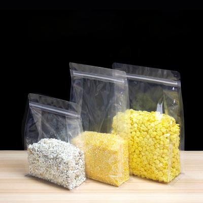 China POLYSMARTS Latest Design Food Grade Flat Bottom Zipper Lock Green Hot Selling Clear Products Packaging Bag for sale