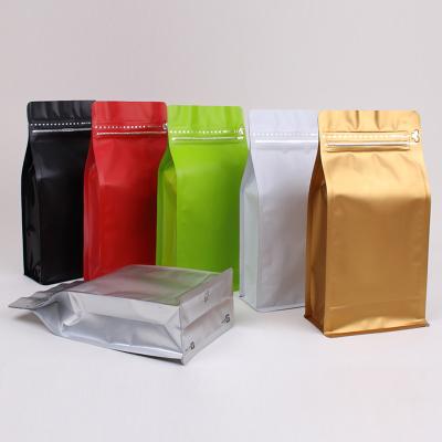 China POLYSMARTS Aluminum Foil Matt Color Zip Lock Flat Bottom Coffee Packaging Moisture Proof Resealable Bag With Custom Printing for sale